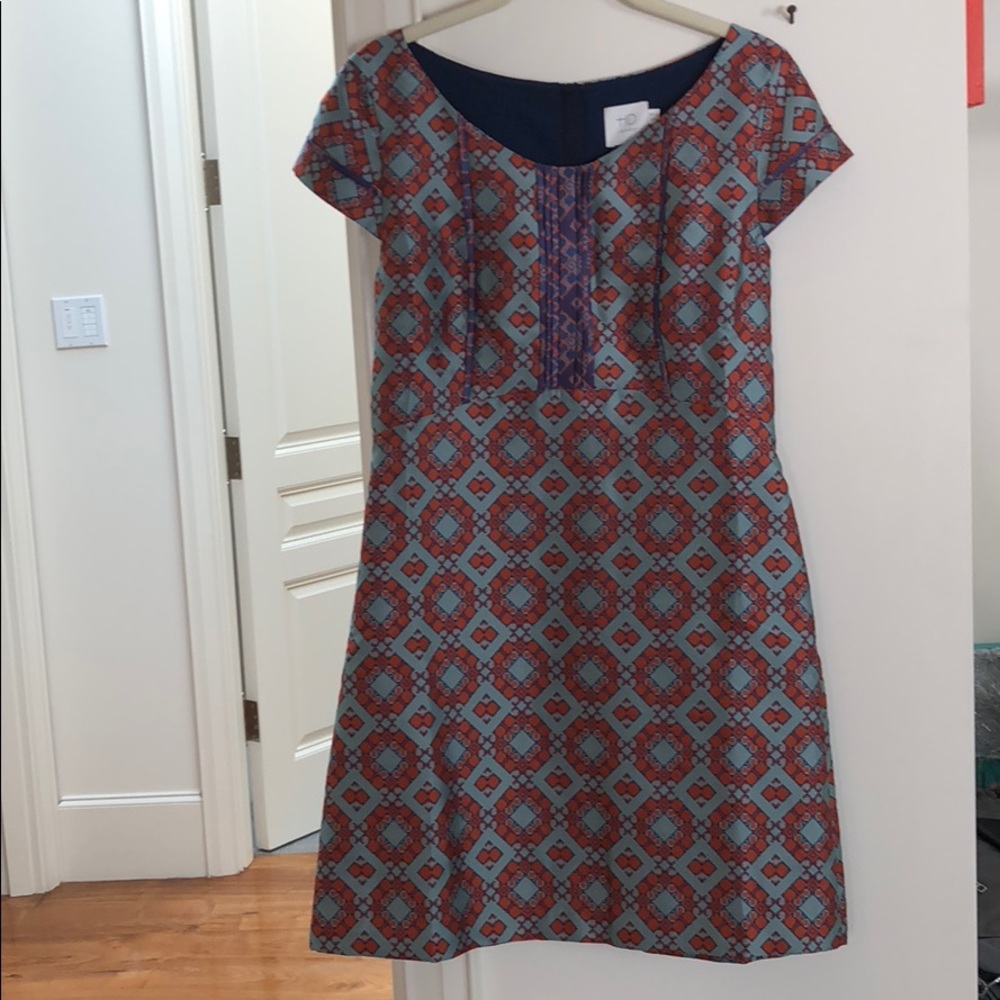 Anthropologie patterned structured dress